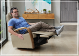 Fjords Helsinki Swing Relaxer Swivel Glider Recliner Chair in Leather