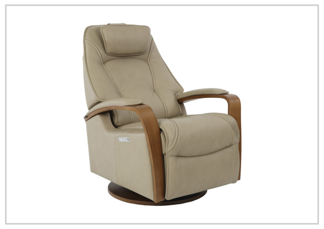 Fjords Helsinki Swing Relaxer Swivel Glider Recliner Chair in Leather