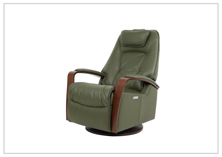 Fjords Helsinki Swing Relaxer Swivel Glider Recliner Chair in Leather