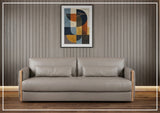 Hooker Meridian Leather Stationary Sofa With Lumbar Pillows-Sofabed