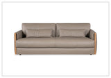 Hooker Meridian Leather Stationary Sofa With Lumbar Pillows-Sofabed