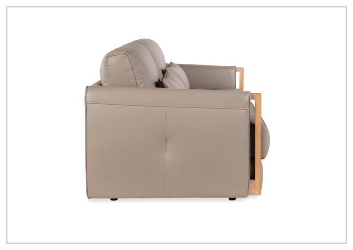 Hooker Meridian Leather Stationary Sofa With Lumbar Pillows-Sofabed