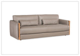 Hooker Meridian Leather Stationary Sofa With Lumbar Pillows-Sofabed