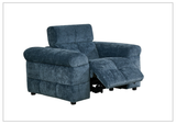 Klaussner Sovix 3-Piece Power Reclining Living Room Set in Blue Fabric