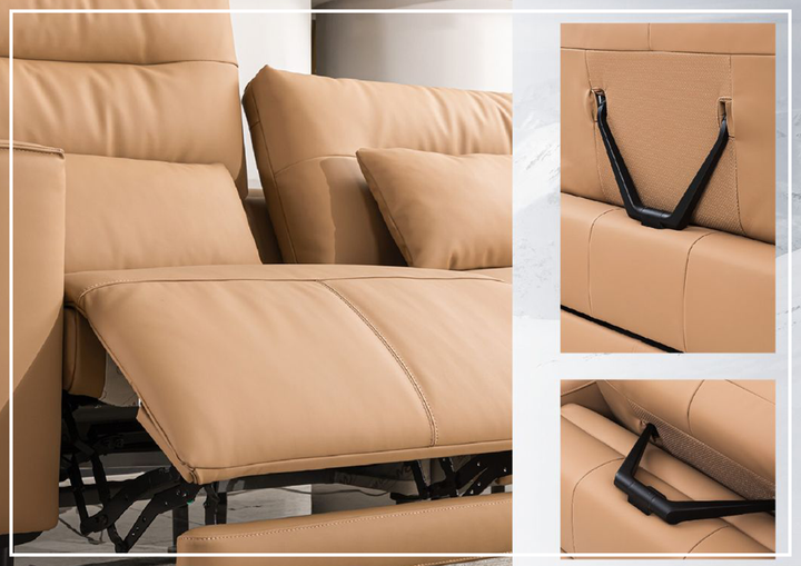 Klaussner Alessandro 3-Seater Leather Power Recliner Sofa with Extended Footrest