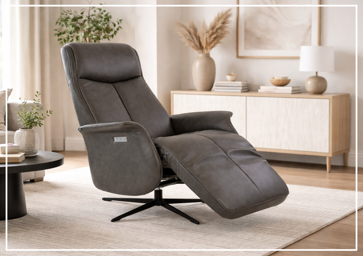 Fjords Jakob Leather Dual Motorized Recliner With Swivel Base