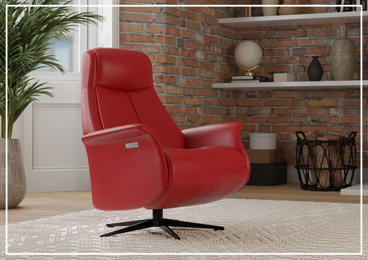 Fjords Jakob Leather Dual Motorized Recliner With Swivel Base