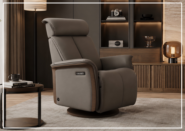 Fjords Jewel Leather Recliner Chair with Swivel & Gliding Motion-Sofabed