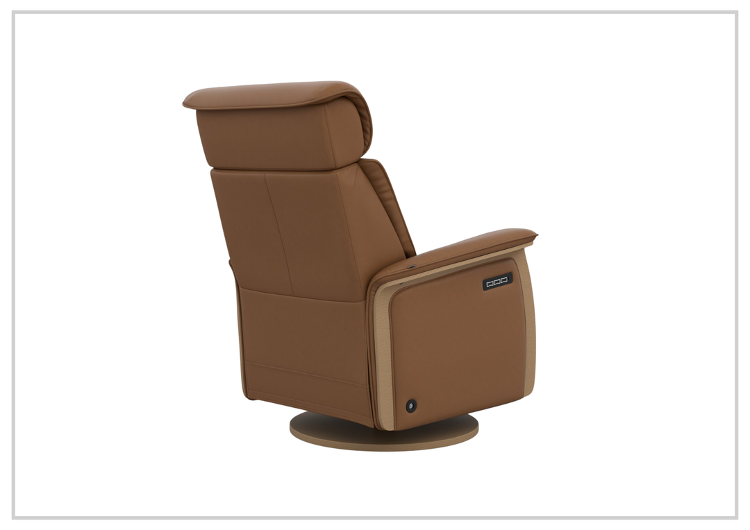 Fjords Jewel Leather Recliner Chair with Swivel & Gliding Motion-Sofabed