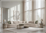 Bernhardt Jules Fabric Sectional Sofa With Throw Pillows