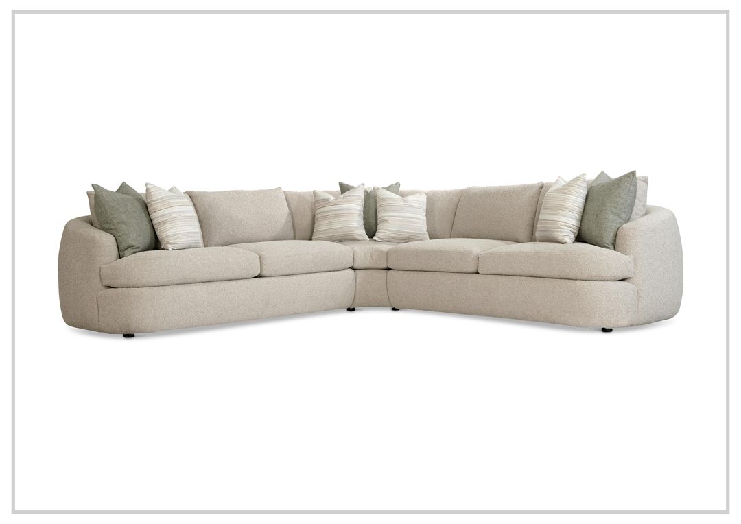 Bernhardt Jules Fabric Sectional Sofa With Throw Pillows