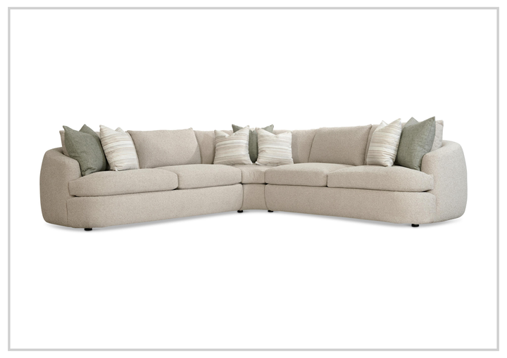 Bernhardt Jules Fabric Sectional Sofa With Throw Pillows