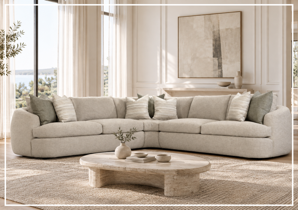 Bernhardt Jules Fabric Sectional Sofa With Throw Pillows