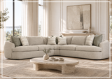 Bernhardt Jules Fabric Sectional Sofa With Throw Pillows