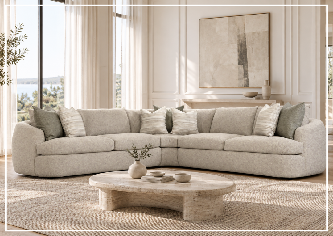 Bernhardt Jules Fabric Sectional Sofa With Throw Pillows