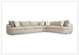 Bernhardt Jules Fabric Sectional Sofa With Throw Pillows