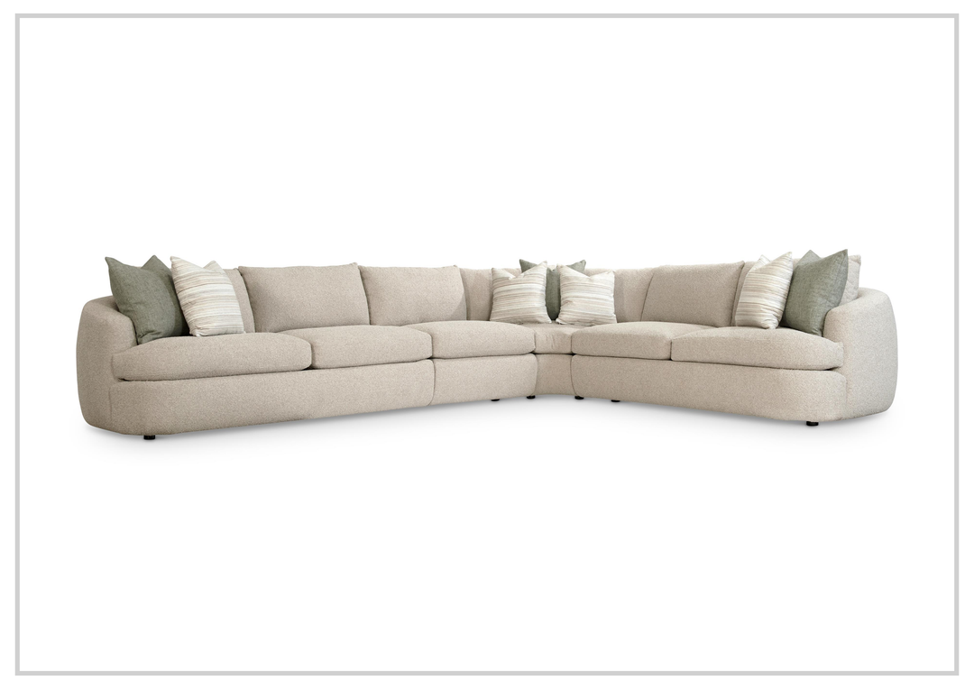 Bernhardt Jules Fabric Sectional Sofa With Throw Pillows
