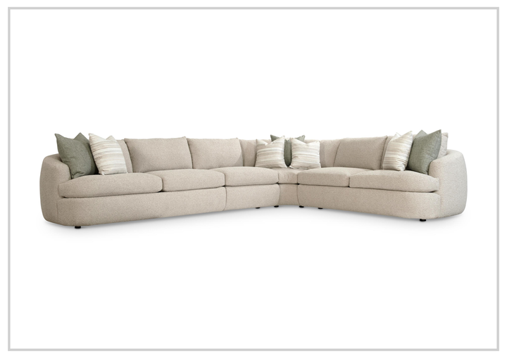 Bernhardt Jules Fabric Sectional Sofa With Throw Pillows