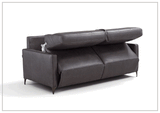 Kathy Ireland Wigan Luxury Gray Italian Leather Queen Sleeper