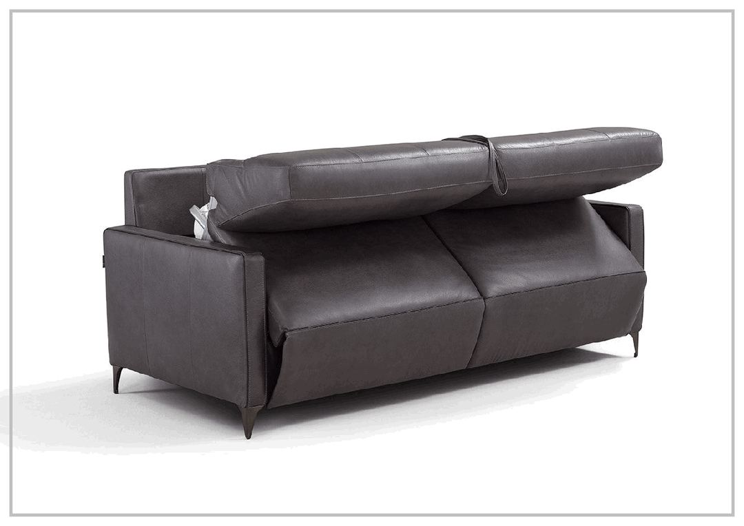 Kathy Ireland Wigan Luxury Gray Italian Leather Queen Sleeper