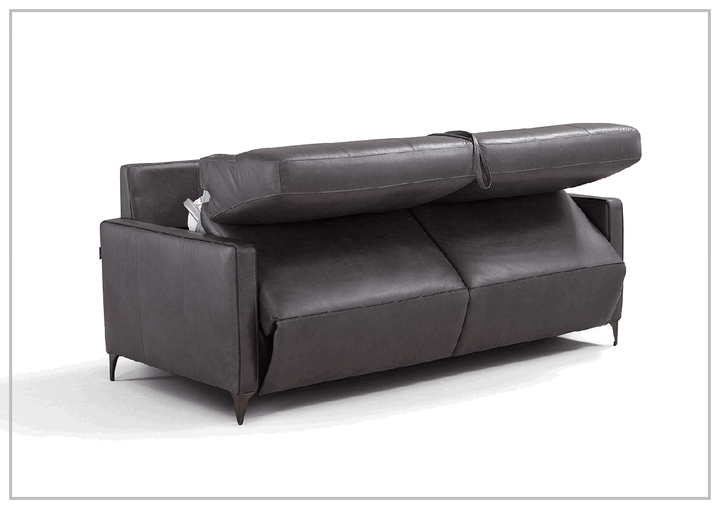 Kathy Ireland Wigan Luxury Gray Italian Leather Queen Sleeper