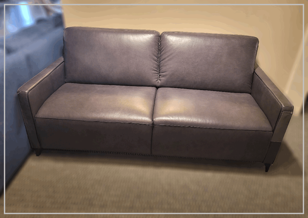 Kathy Ireland Wigan Luxury Gray Italian Leather Queen Sleeper
