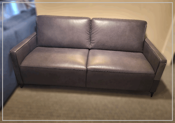 Kathy Ireland Wigan Luxury Gray Italian Leather Queen Sleeper