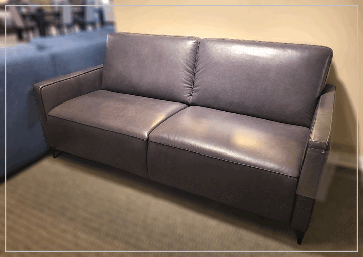 Kathy Ireland Wigan Luxury Gray Italian Leather Queen Sleeper