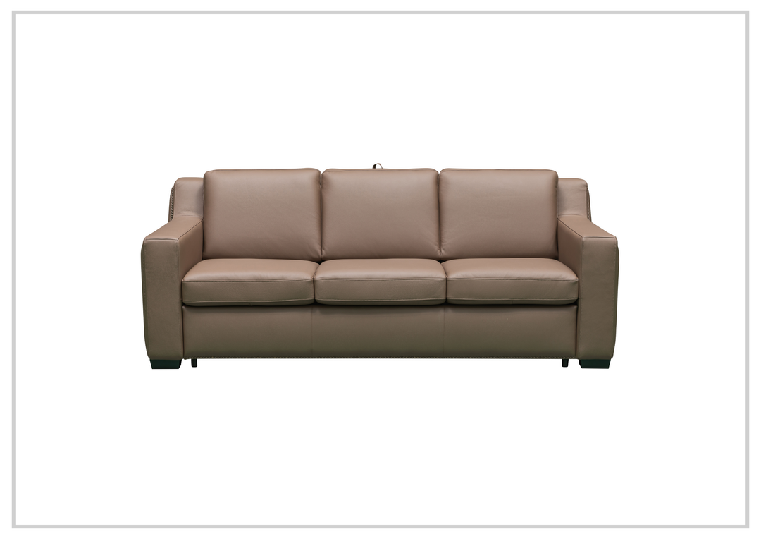 Kathy Ireland Alaves 3-Seater Brown Leather Sleeper Sofa (Queen Size)