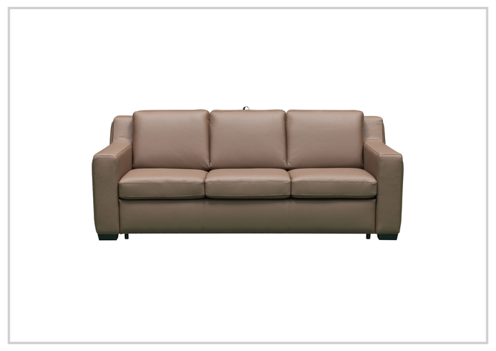 Kathy Ireland Alaves 3-Seater Brown Leather Sleeper Sofa (Queen Size)