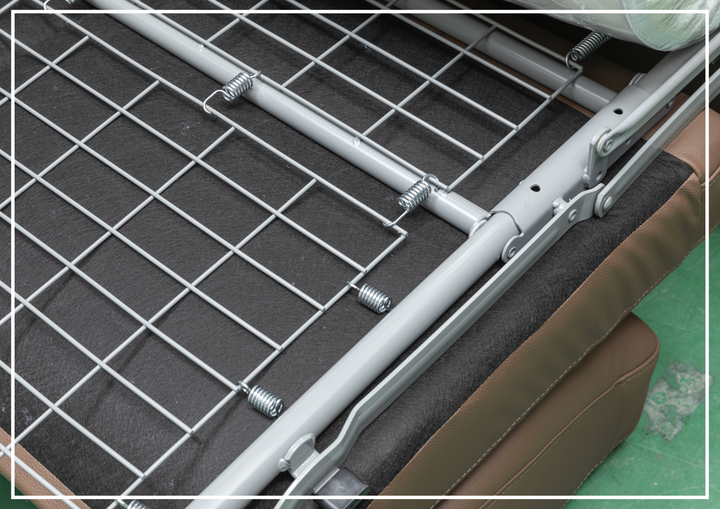 Kathy Ireland Alaves 3-Seater Brown Leather Sleeper Sofa (Queen Size)