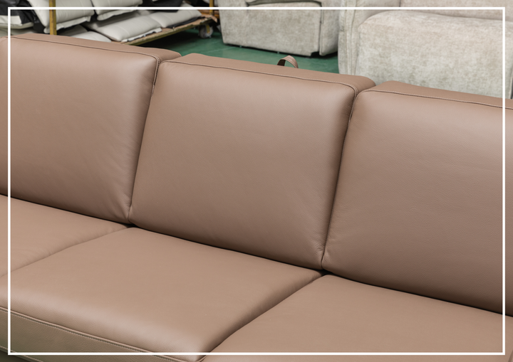 Kathy Ireland Alaves 3-Seater Brown Leather Sleeper Sofa (Queen Size)