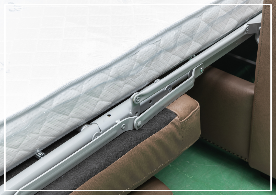 Kathy Ireland Alaves 3-Seater Brown Leather Sleeper Sofa (Queen Size)