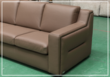 Kathy Ireland Alaves 3-Seater Brown Leather Sleeper Sofa (Queen Size)