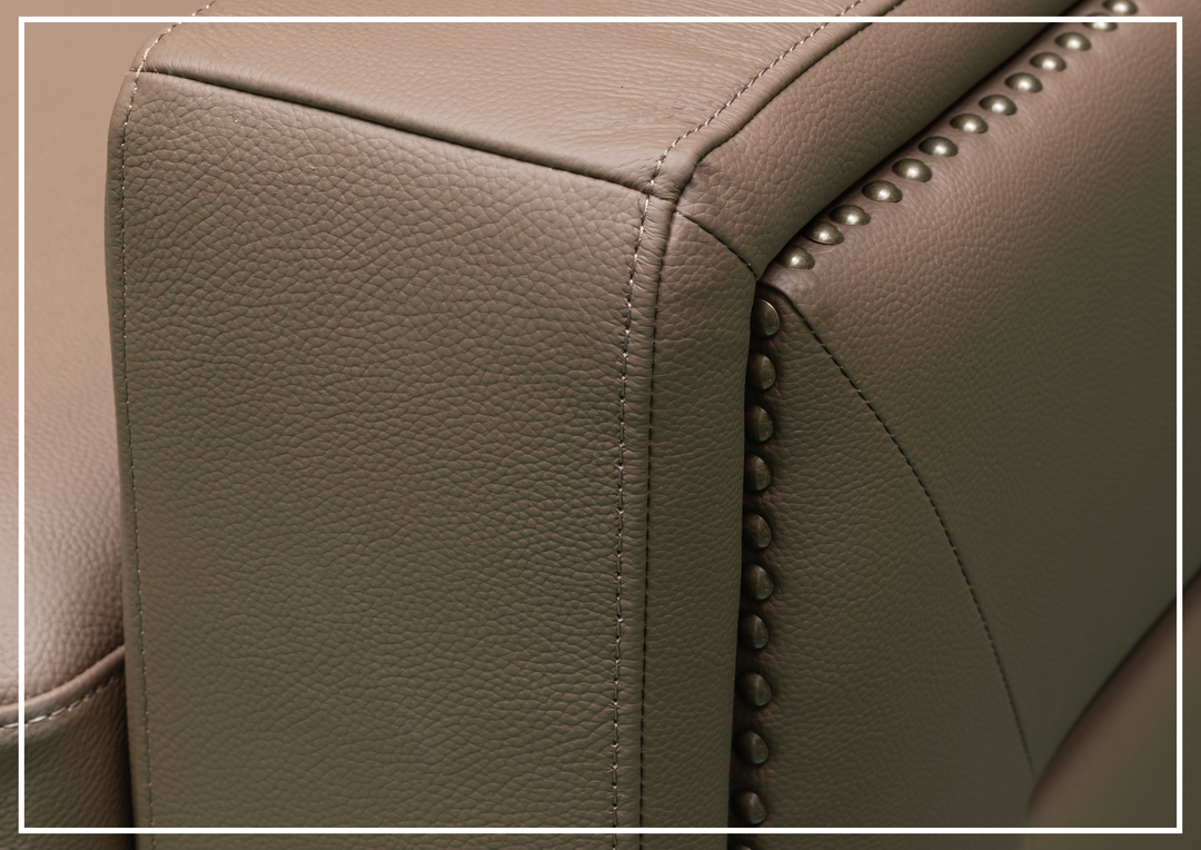 Kathy Ireland Alaves 3-Seater Brown Leather Sleeper Sofa (Queen Size)