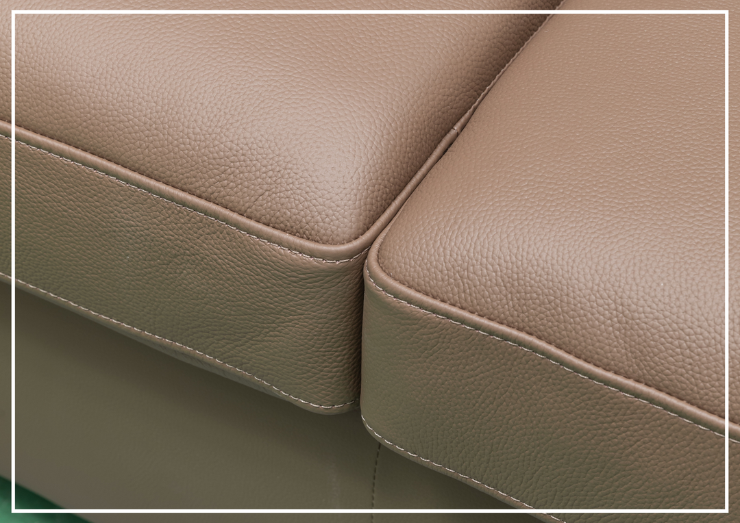 Kathy Ireland Alaves 3-Seater Brown Leather Sleeper Sofa (Queen Size)