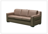 Kathy Ireland Alaves 3-Seater Brown Leather Sleeper Sofa (Queen Size)