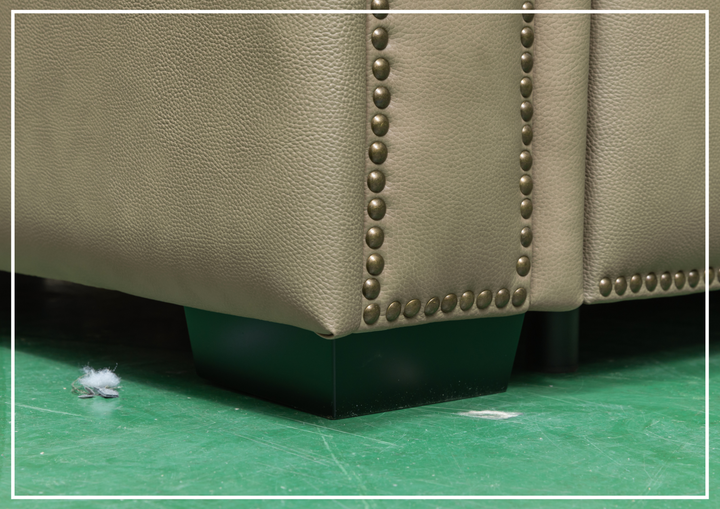 Kathy Ireland Leather Callas 3-Seater Light Gray Leather Queen Sleeper Sofa