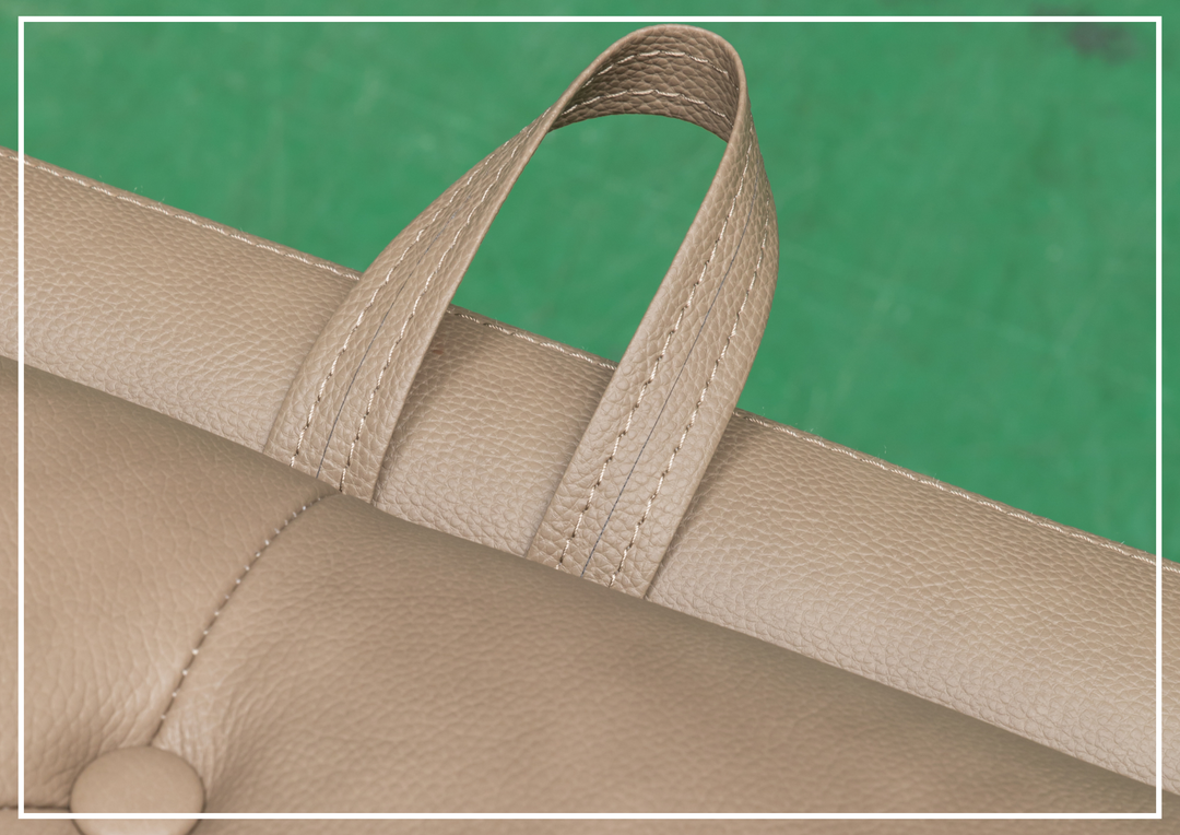 Kathy Ireland Leather Callas 3-Seater Light Gray Leather Queen Sleeper Sofa- Sofabed