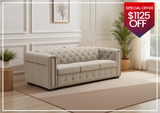 Kathy Ireland Leather Callas 3-Seater Leather Queen Sleeper Sofa