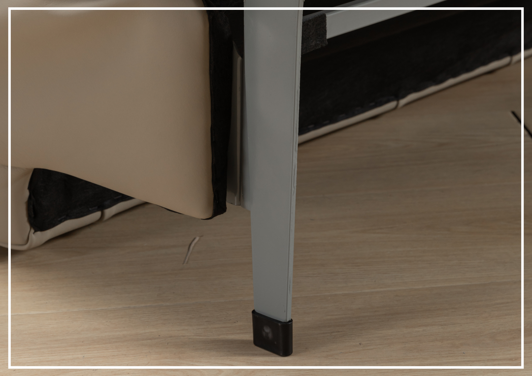 Kathy Ireland Leather Callas 3-Seater Light Gray Leather Queen Sleeper Sofa