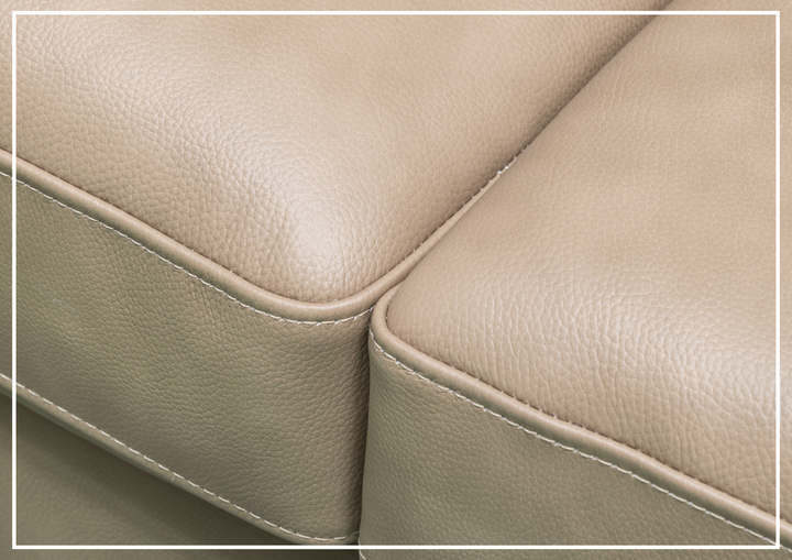 Kathy Ireland Leather Callas 3-Seater Light Gray Leather Queen Sleeper Sofa- Sofabed