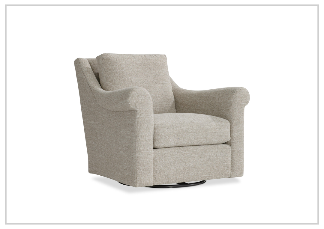 Bernhardt Keirnan Gray Fabric Swivel Chair With 360-degree Base - SOFABED