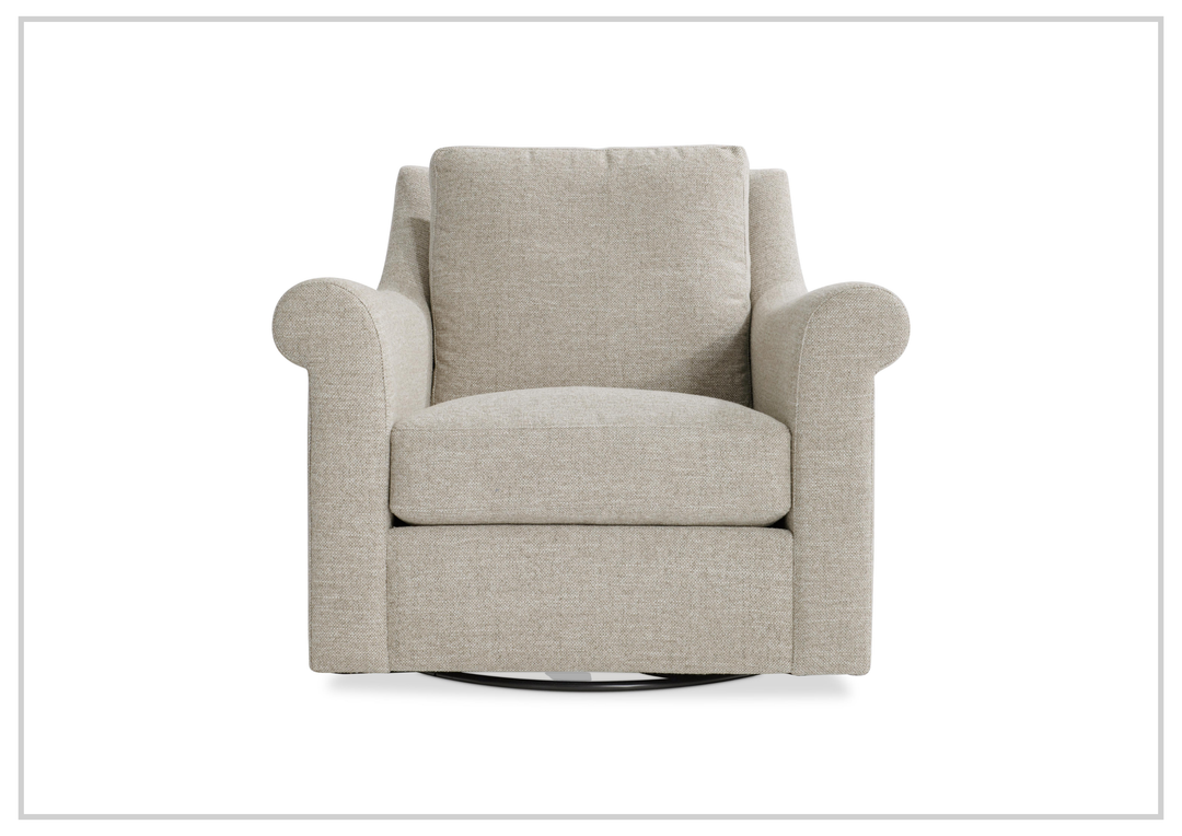Bernhardt Keirnan Gray Fabric Swivel Chair With 360-degree Base - SOFABED
