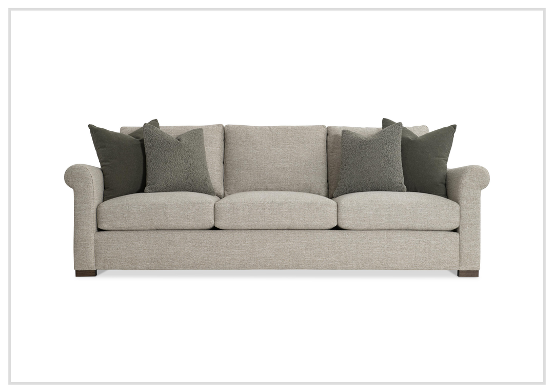 Bernhardt Keirnan Gray Fabric Sofa With Rolled Arms