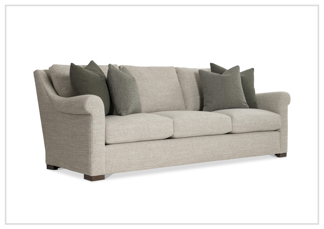Bernhardt Keirnan Gray Fabric Sofa With Rolled Arms