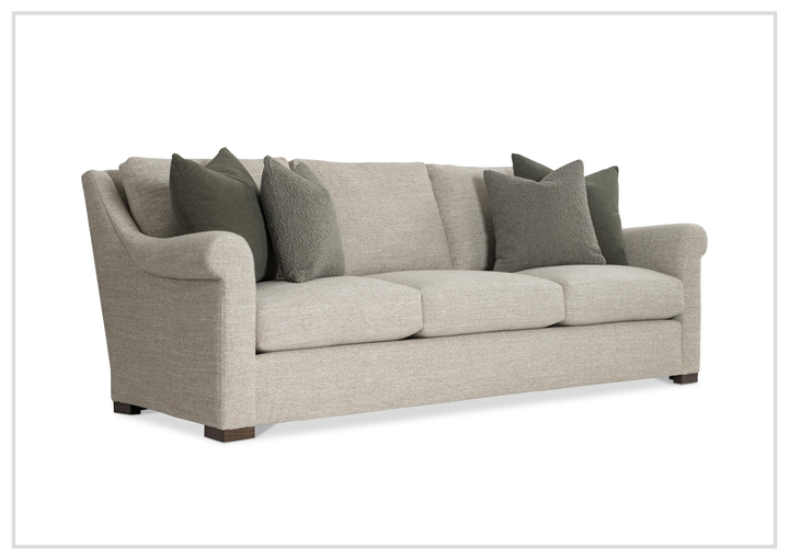 Bernhardt Keirnan Gray Fabric Sofa With Rolled Arms