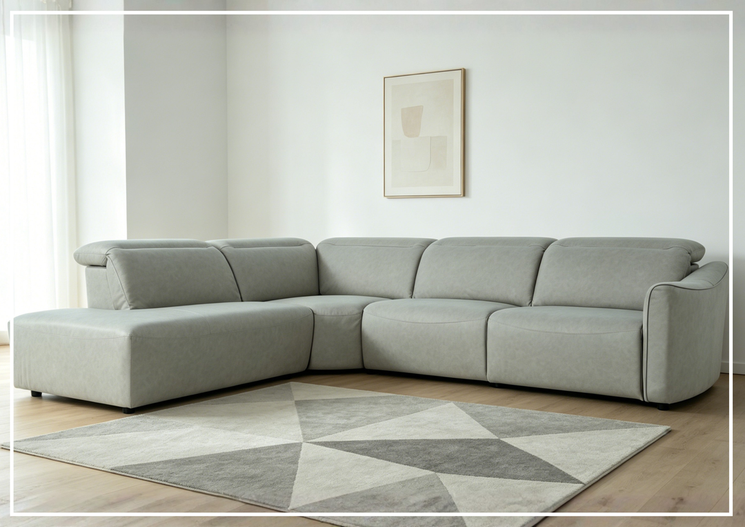 Klaussner Arlo Fabric Power Recliner Sectional Sofa with Chaise-Sofabed