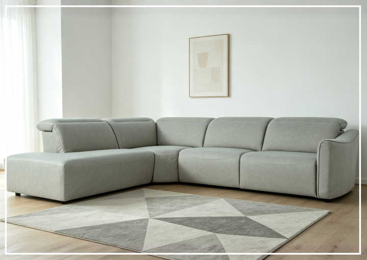 Klaussner Arlo Fabric Power Recliner Sectional Sofa with Chaise-Sofabed
