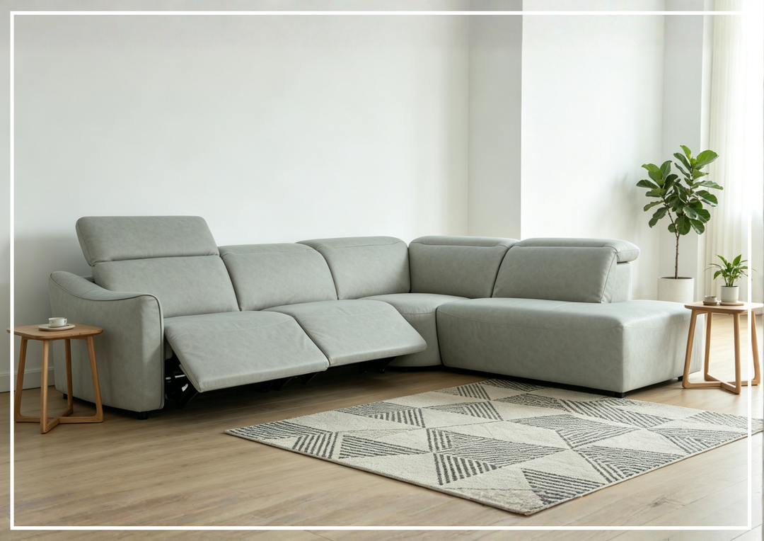 Klaussner Arlo Fabric Power Recliner Sectional Sofa with Chaise-Sofabed